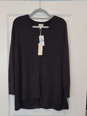 Greige Black Lagenlook Long Sleeve Tunic Top/Shirt XL/T NWT